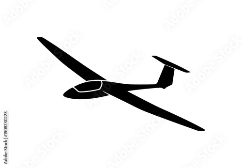 Glider Aircraft Silhouette Vector Illustration