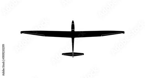 Minimalist Glider Aircraft Vector Silhouette