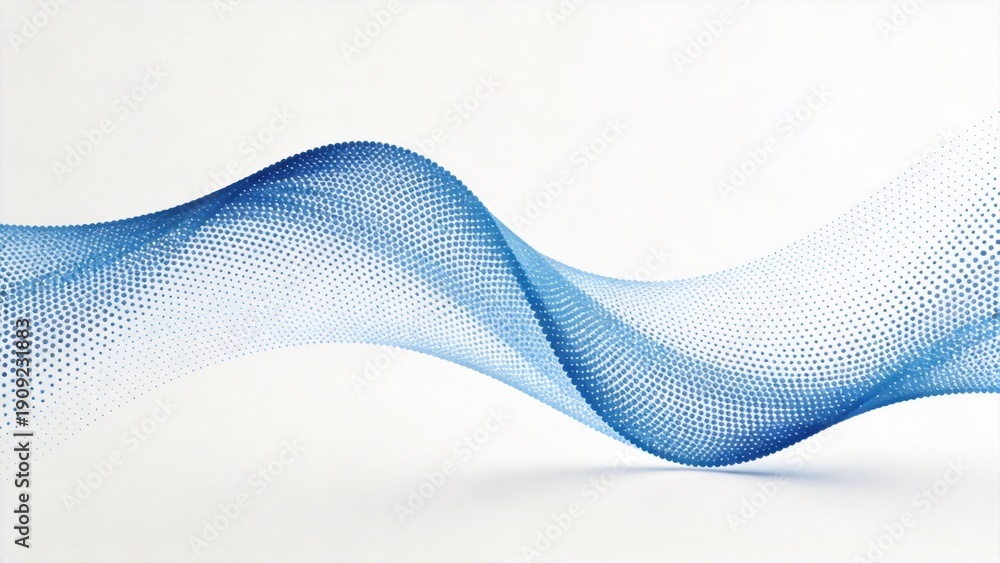 Fototapeta premium Abstract blue dotted wave flow background symbolizing big data,artificial intelligence and digital transformation,perfect for technology innovation,analytics visualization and futuristic design concep
