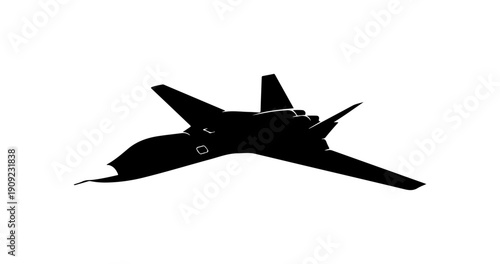 Stealth Fighter Jet Vector Silhouette - Modern Aircraft Design