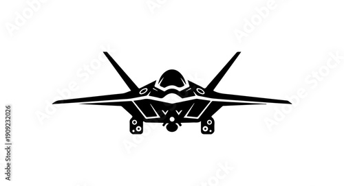 Stealth Fighter Jet Vector Silhouette - Modern Aircraft Artwork