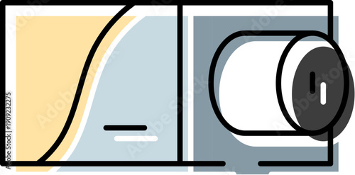 Video camera representing multimedia content creation, digital photography, or data visualization on a screen, ideal for modern technology and entertainment concepts