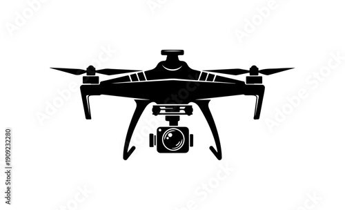 Modern Quadcopter Drone with Camera Vector Illustration