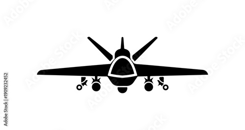Stealth Bomber Aircraft Vector Silhouette