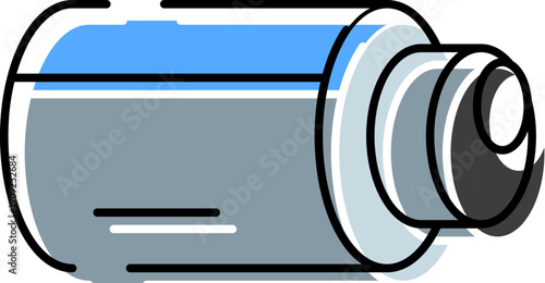 Film roll providing an iconic representation of analog photography history, capturing vintage cameras and traditional recording processes with a retro movie equipment aesthetic