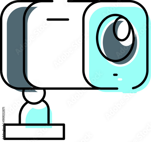 Security camera icon illustrating surveillance and protection, representing modern technology for safety and crime prevention in residential and commercial settings