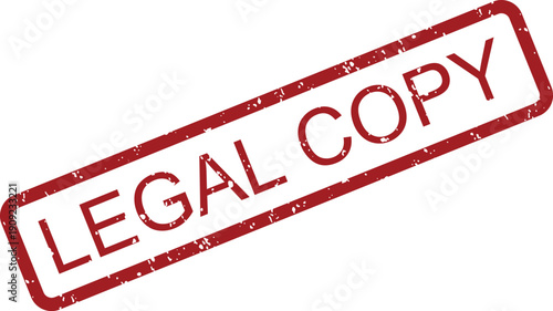A red rectangular rubber stamp with the word LEGAL COPY displays a grunge texture