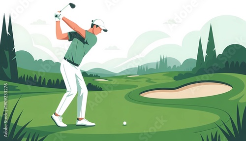 A man doing golf sport sport banner illustration 