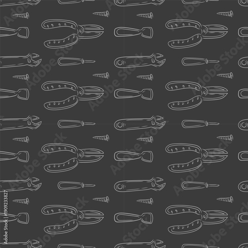 construction pattern. construction tool seamless pattern. doodle construction seamless pattern. construction tool background
