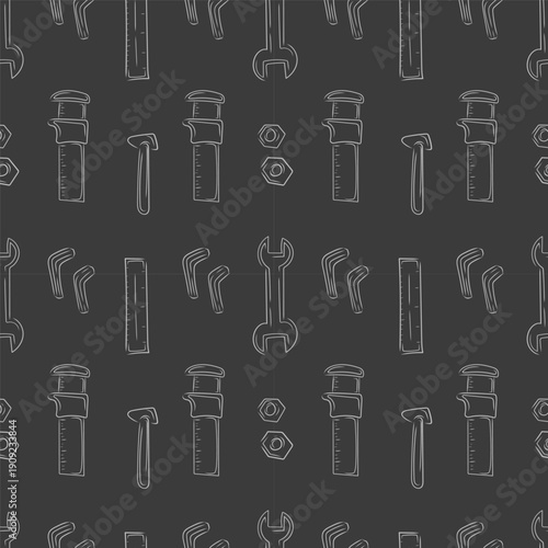 construction pattern. construction tool seamless pattern. doodle construction seamless pattern. construction tool background
