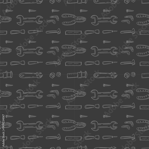construction pattern. construction tool seamless pattern. doodle construction seamless pattern. construction tool background