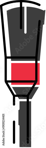 Makeup brush line art vector icon showing a tool for applying powder or eyeshadow, indicating beauty products, cosmetic application, and personal care