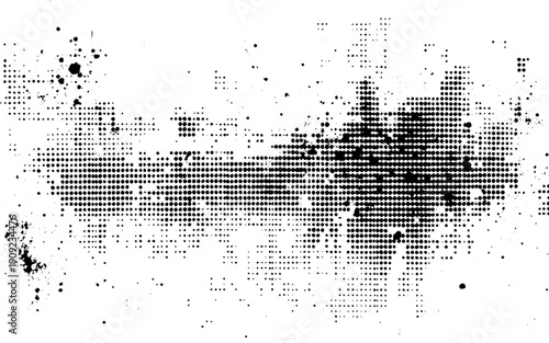 Monochrome Halftone Distress Texture. Modern Abstract Halftone Background