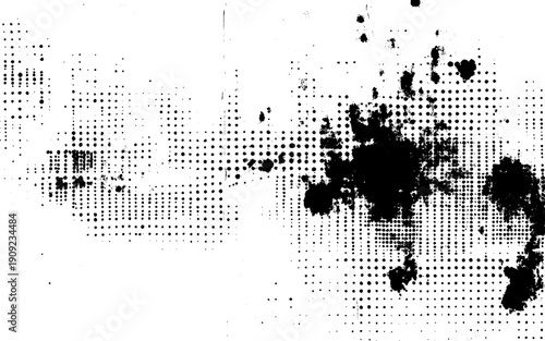 Vintage Halftone Grunge Print Background. 