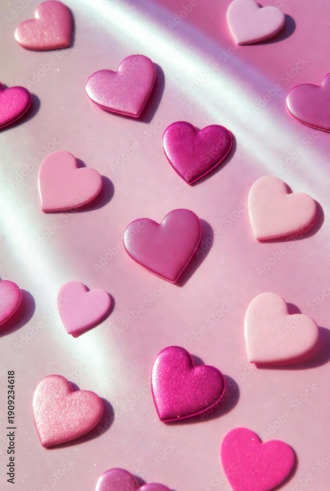 Fototapeta premium Pearlescent heart shaped abstract background illustration — ai