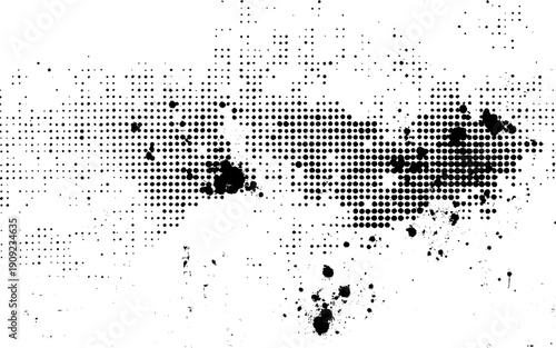 Dirty Halftone Dots Texture Overlay. Minimal Halftone Dots Grunge Background