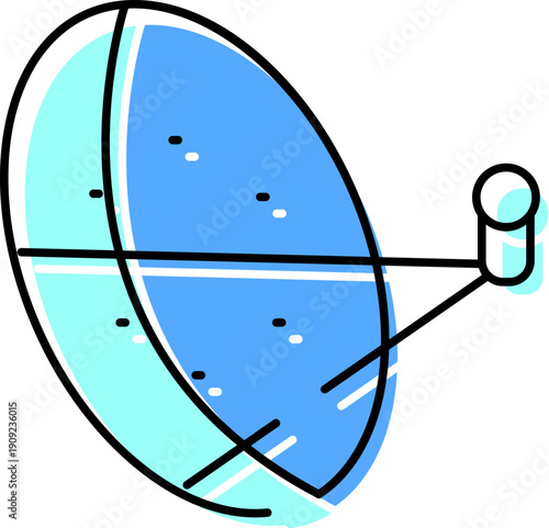 Satellite dish illustrating a modern technology concept, providing worldwide communication, broadcasting, and receiving digital signals for telecommunication, internet, and television