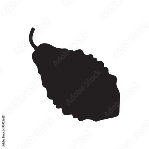 Bitter gourd silhouette vector icon sign symbol illustration design. 
