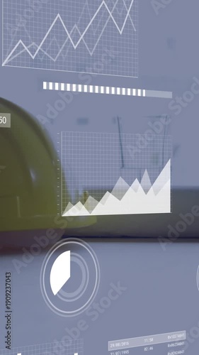 Vertical video: HUD moving during pan, graphs rising and bars filling, showing gain near yellow pod