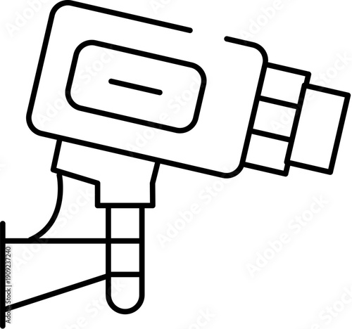 Security camera icon depicting a closed circuit television system for monitoring premises, providing a visual representation of safety, observation, and oversight