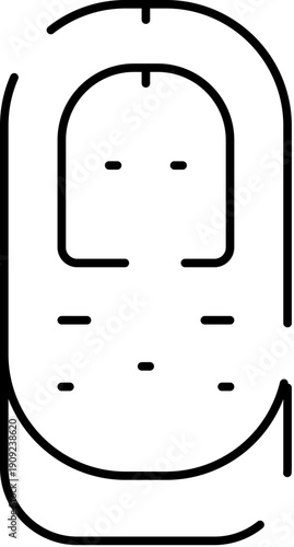 Retro mobile phone icon showing a classic keypad cellphone with simple screen and buttons, minimalist line art symbolizing communication, nostalgia and early wireless technology