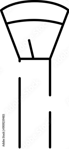 Makeup brush line art illustrating a cosmetic applicator tool, representing beauty, fashion, and personal care necessities in a minimalist, modern, and simple icon style