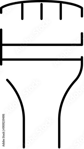 Hairbrush or comb graphic featuring a minimalist line art design, representing hair care, styling, and everyday grooming essentials with a modern aesthetic