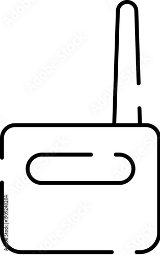 Walkie talkie icon representing portable two way radio communication, connecting people wirelessly for short range voice transmission in a simple outline style