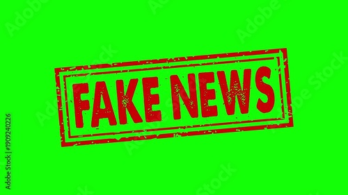 Fake news rubber stamp animation. fake news texture text Up to down motion graphics. stamp zooming and hit effect 4k video.