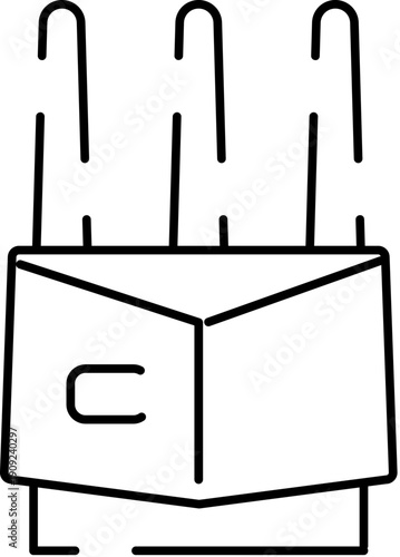 Incense sticks showing in a pack, illustrating concepts like spirituality, prayer, meditation, aromatherapy, and cultural rituals with a simple outline drawing style