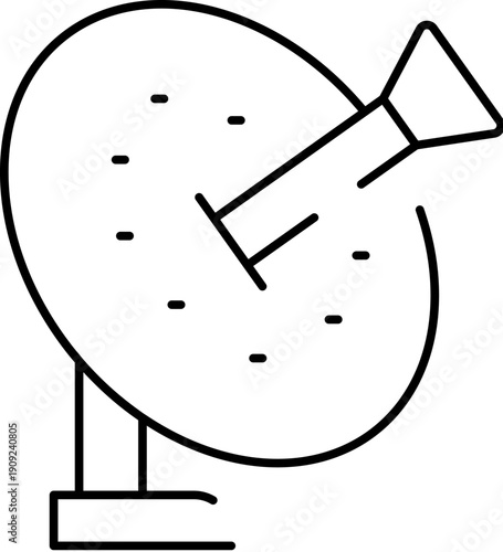 Satellite dish icon depicting communication, broadcasting, and data transmission, representing connectivity, global reach, and modern technology in digital media