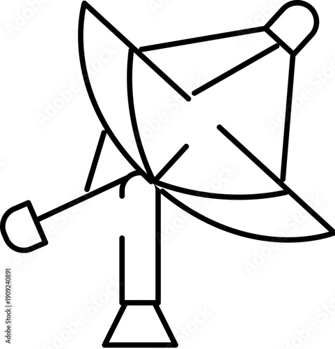 Satellite dish vector illustration symbolizing global communication, broadcasting, data transmission, and network connectivity for modern technology and worldwide connections