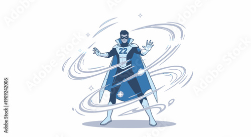 Illustration of a Man in Dynamic Pose.