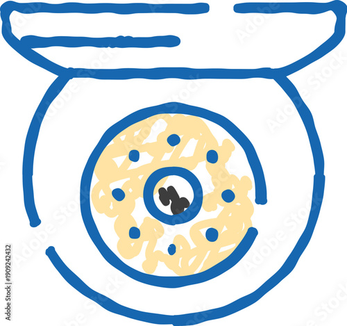 Kitchen scale providing accurate measurement for ingredients, promoting precision in cooking, baking, and portion control for healthy eating with a hand drawn style