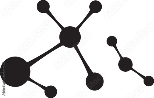 Molecular structure with connected atoms and bonds in chemistry