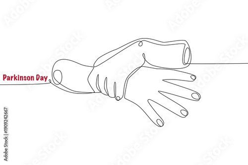 Parkinson day concept one-line drawing