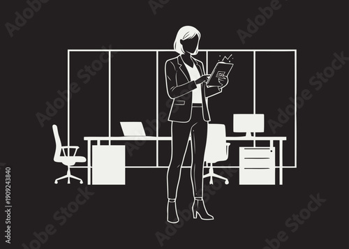 Professional woman holding ta...