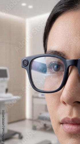 A tech-savvy woman wears sl...