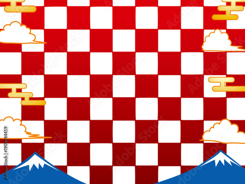 正月, 年賀状, 空, 雲, フレーム, 紙吹雪, 青空, 干支, 風景, 年賀, 新年, 自然, かわいい, 素材, 枠, 背景,