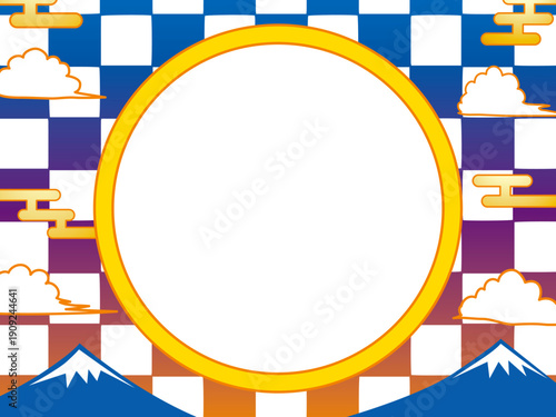 正月, 年賀状, 空, 雲, フレーム, 紙吹雪, 青空, 干支, 風景, 年賀, 新年, 自然, かわいい, 素材, 枠, 背景,