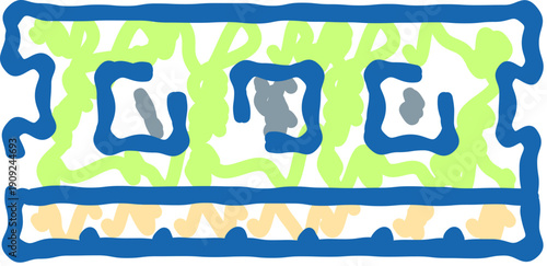 Computer ram memory module drawing in a lively doodle style depicting a vital hardware component for data processing and technology, useful for creative design projects