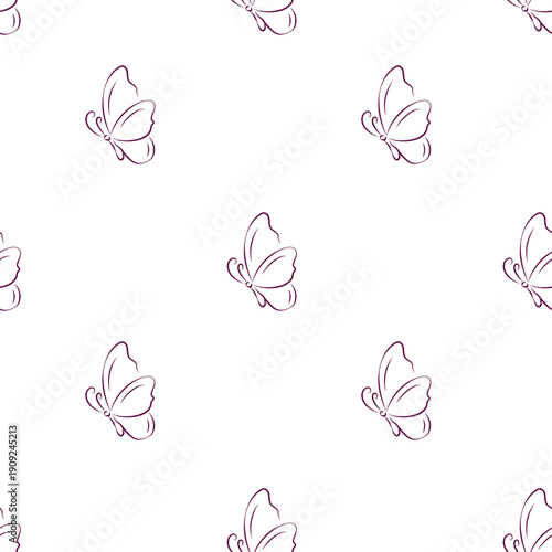 seamless butterfly pattern. butter fly lineart