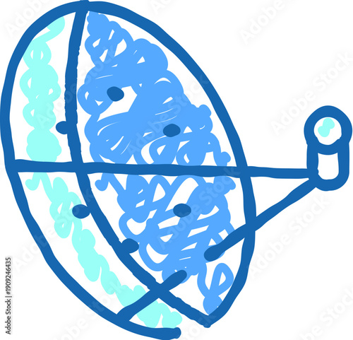 Satellite dish icon representing modern telecommunications, broadcasting, and information exchange, connecting people worldwide with global network services