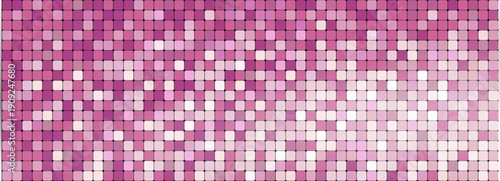 Disco pink sequin gold rose sparkle mosaic background. Retro glam disco ball shine and glitter texture bg. Shining halftone wallpaper, pop up sparkling glitter backdrop