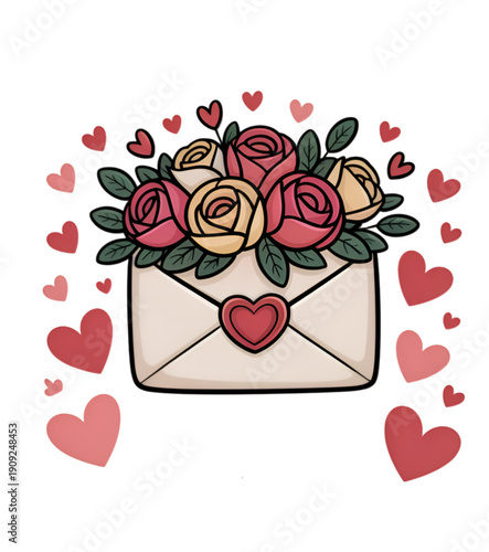heart with roses