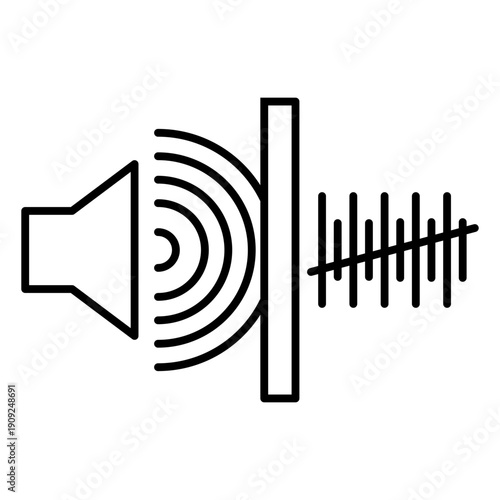 noise cancel line icon with editable stroke