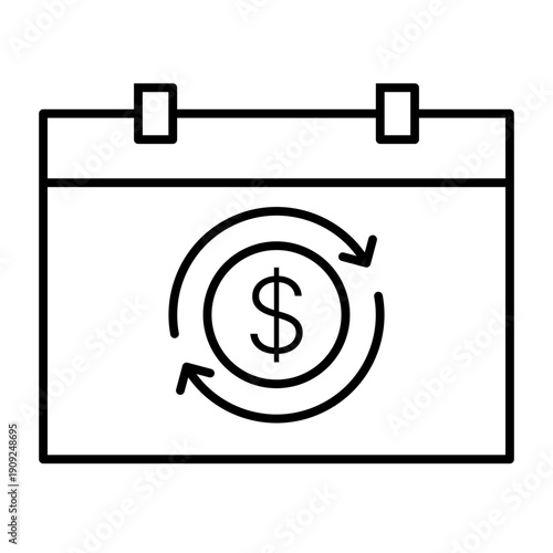 monthly subscription line icon with editable stroke