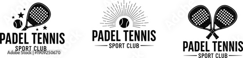 Padel, Tennis, Logos, Silhouettes, Racket, Ball, Sport, Club, Emblem, Badge, Collection, Black, Isolated, Illustration, Branding, Tournament, Recreation, Design, Set, Identity