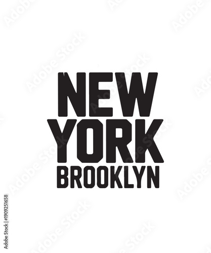 New York Brooklyn White Bold Typography Vector
