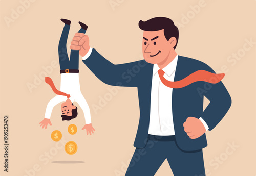 Tax hike, government increase tax or steal money from people, debt or loan interest to pay off, unethical people overcharge bills, hold small people shaking to get all their money